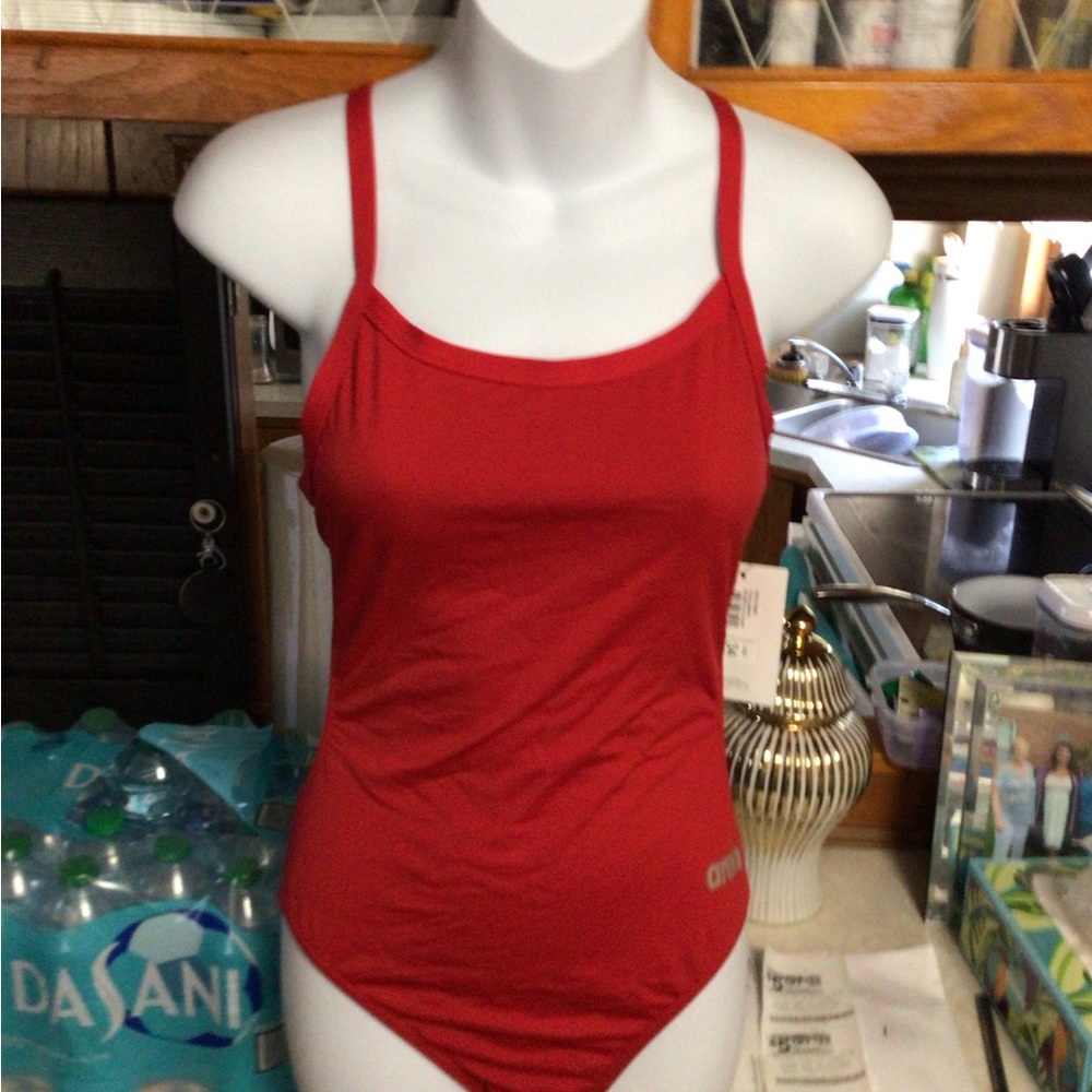 NWT Arena Red/Silver Size 34 One-PC Swimsuit